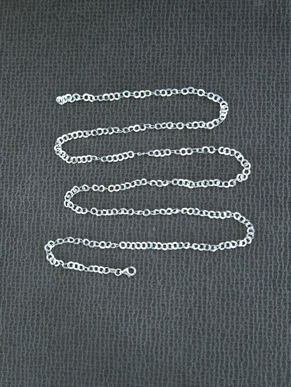 FAS Italy🇮🇹 Silver🤍 Twisted🧬 Flat Circle⭕️ Link Chain⛓️ - NWOT - Picture 4 of 15